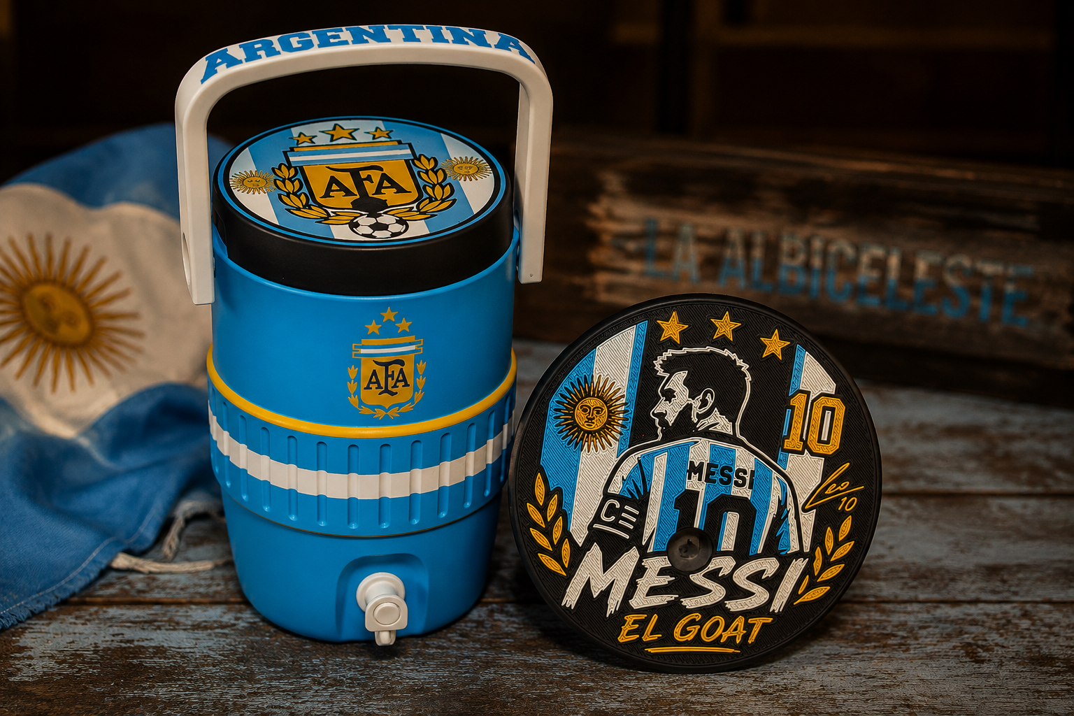 Argentina Soccer 3D printed coozie product photo