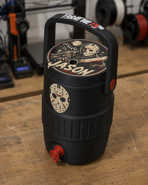 Friday the 13th Jason Voorhees 3D printed cooler by Lit Printz