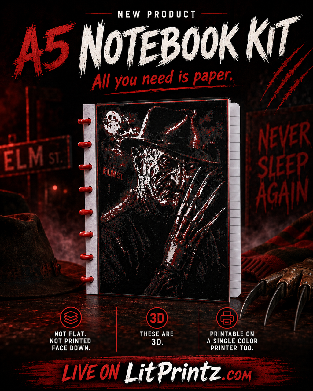 Nightmare On Elm St. A5 Notebook