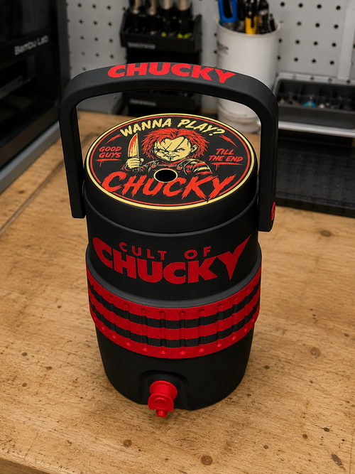 Cult of Chucky 3D printed cooler by Lit Printz