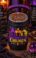 Black Hocus Pocus can cooler with I Smell Children wrap and Sanderson sisters