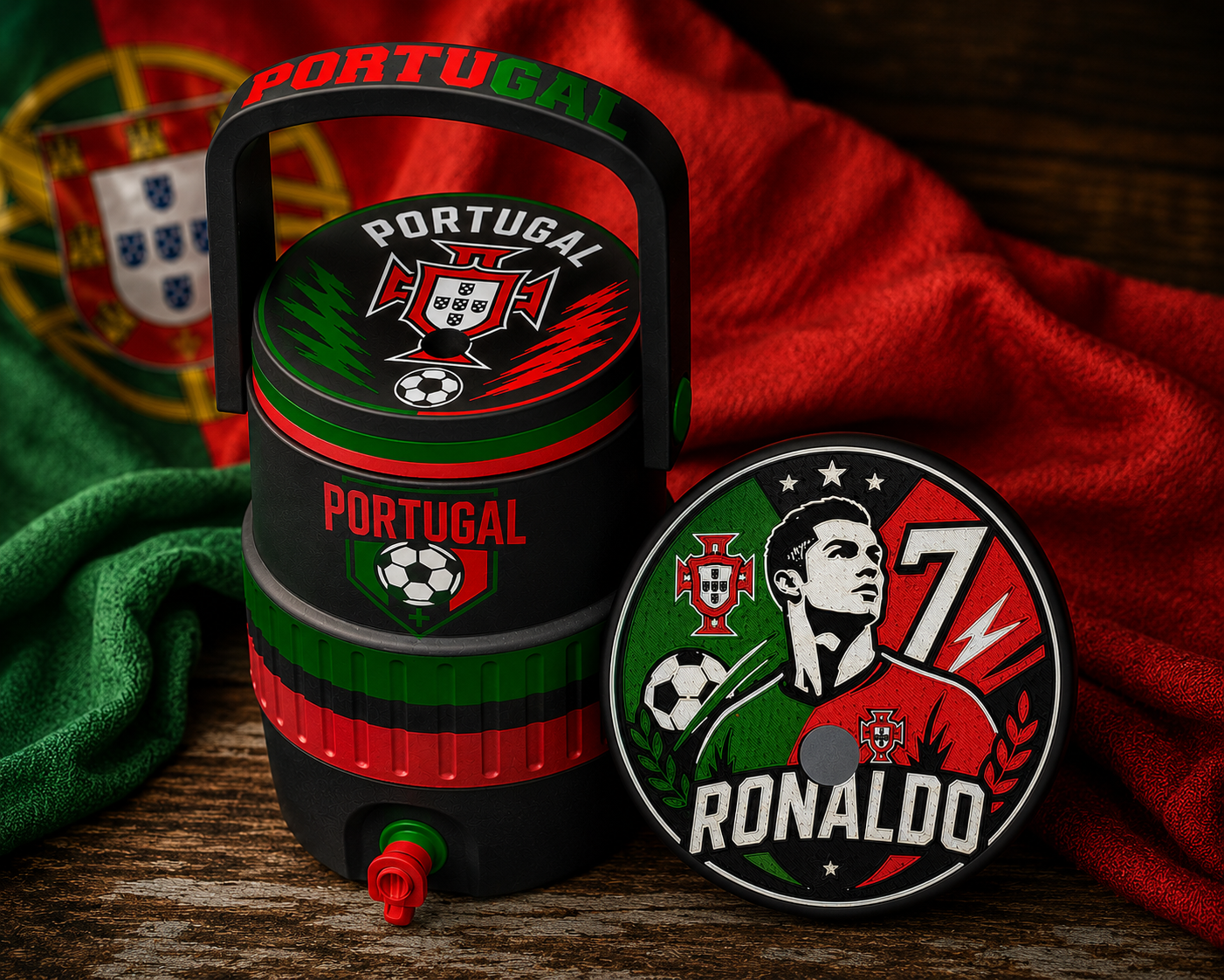 Portugal soccer 3D printed coozie product photo