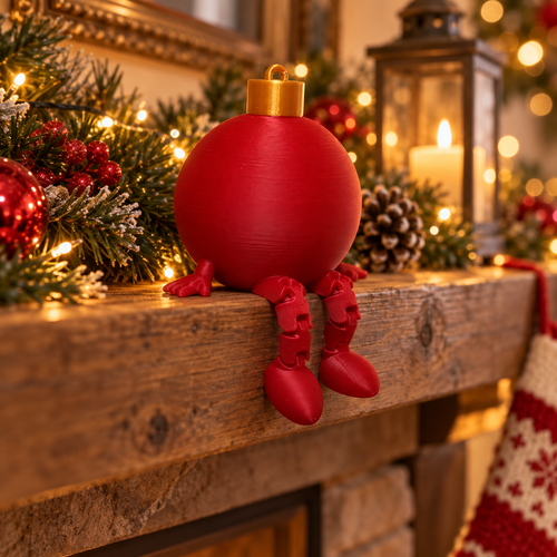 Articulated Christmas Ball Buddies (Pack of 3), 3D printed Christmas ornament
