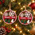 Personalized Christmas Ornament with Name and Year, 3D printed Christmas ornament