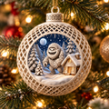 Christmas Yeti Ball Ornaments (Pack of 4), 3D printed Christmas ornament