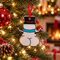 Snowman Booty Christmas Ornaments (Pack of 6), 3D printed Christmas ornament