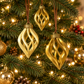 Spiral Teardrop Christmas Ornaments (Pack of 3), 3D printed Christmas ornament