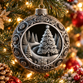 Winter Forest Christmas Ball Ornaments (Pack of 4), 3D printed Christmas ornament