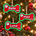 Personalized Dog Bone Christmas Ornaments (Pack of 2), 3D printed Christmas ornament