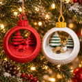 Reindeer Christmas Bauble, 3D printed Christmas ornament