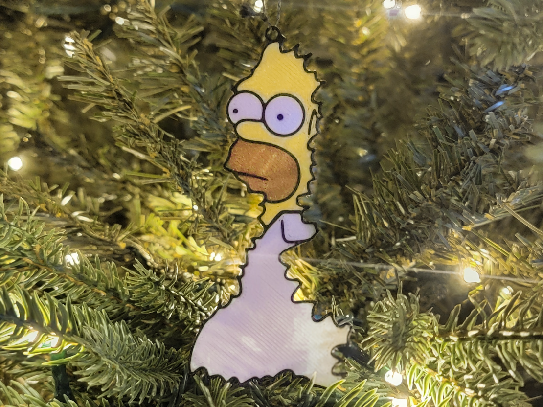 Homer Bushes Meme Christmas Ornaments (Pack of 3), 3D printed Christmas ornament